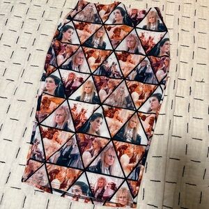 LABYRINTH As The World Falls Down Midi Pencil Skirt NWT